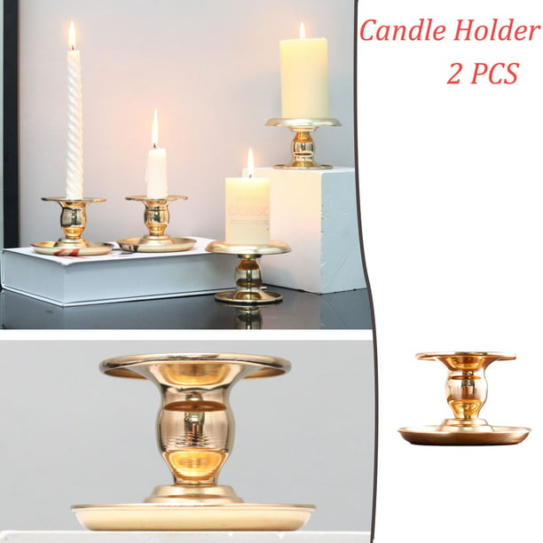 Gold Barbed Candlestick Holders 8cm Retro Candle Holder for Christmas Decoration Dining Table Living Room Decorative Home Accessories Pillar Candle Holder 6 Set Metal Candle Holders